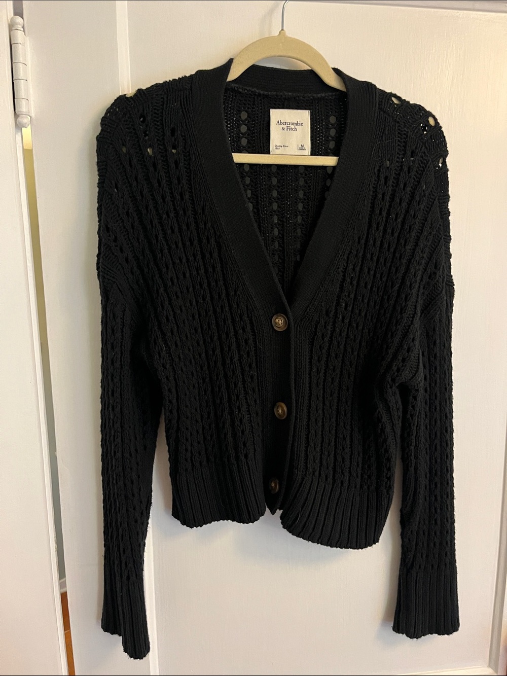 Abercrombie & Fitch Black Open-Weave Cardigan